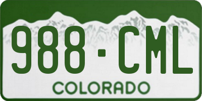 CO license plate 988CML