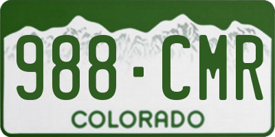 CO license plate 988CMR