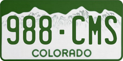 CO license plate 988CMS