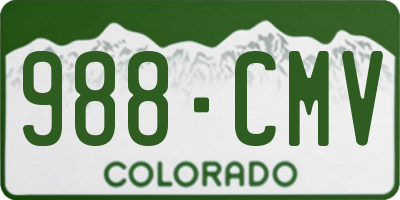 CO license plate 988CMV