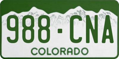 CO license plate 988CNA