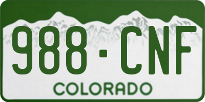 CO license plate 988CNF