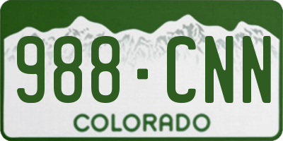 CO license plate 988CNN