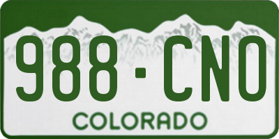 CO license plate 988CNO