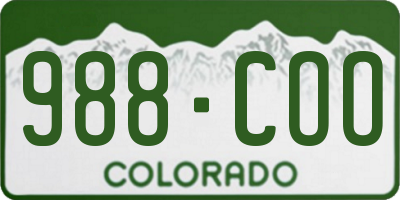 CO license plate 988COO