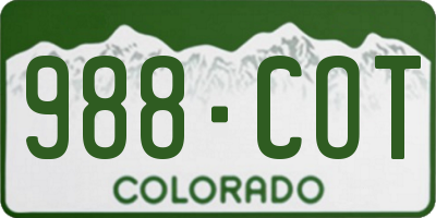 CO license plate 988COT