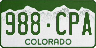 CO license plate 988CPA