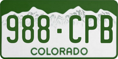 CO license plate 988CPB