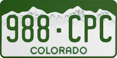 CO license plate 988CPC