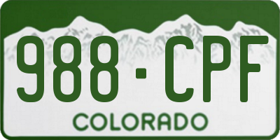 CO license plate 988CPF