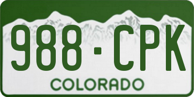 CO license plate 988CPK