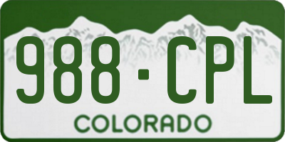 CO license plate 988CPL
