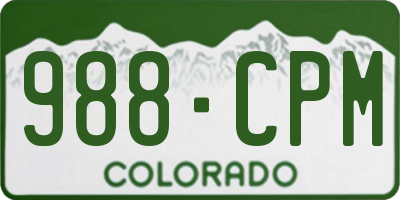CO license plate 988CPM