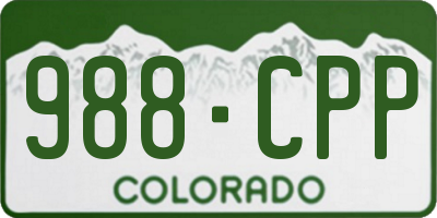 CO license plate 988CPP