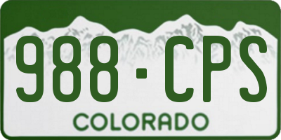 CO license plate 988CPS