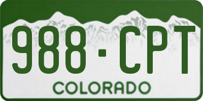 CO license plate 988CPT