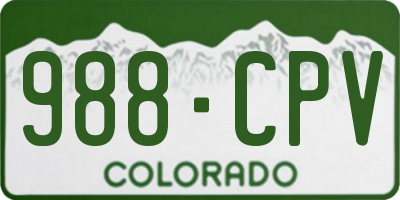 CO license plate 988CPV