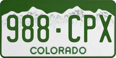 CO license plate 988CPX