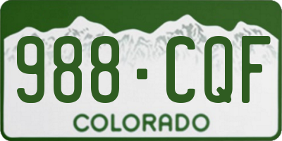 CO license plate 988CQF