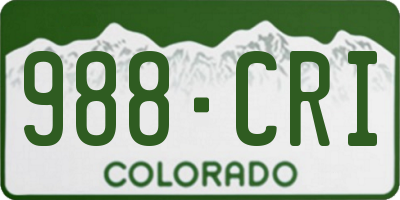 CO license plate 988CRI
