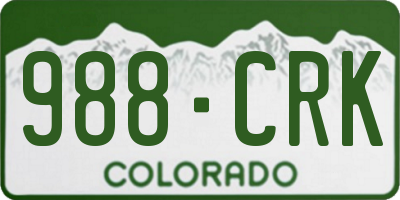 CO license plate 988CRK