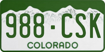 CO license plate 988CSK