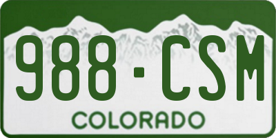 CO license plate 988CSM