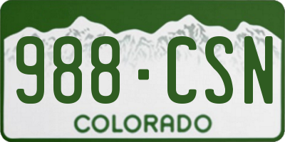 CO license plate 988CSN
