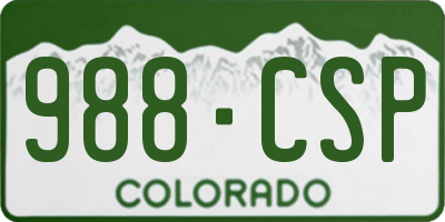 CO license plate 988CSP
