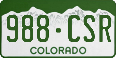 CO license plate 988CSR