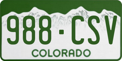 CO license plate 988CSV