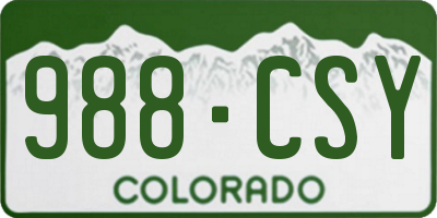 CO license plate 988CSY