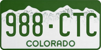 CO license plate 988CTC