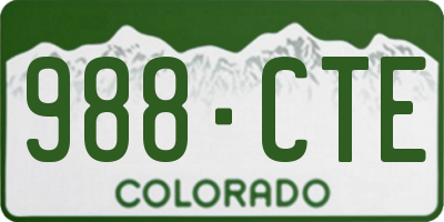 CO license plate 988CTE
