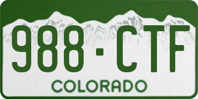 CO license plate 988CTF
