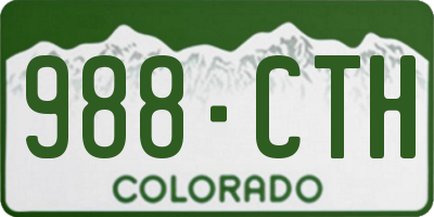 CO license plate 988CTH