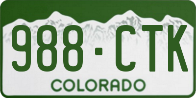 CO license plate 988CTK