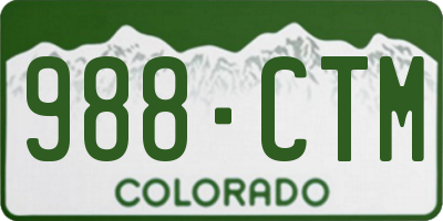 CO license plate 988CTM