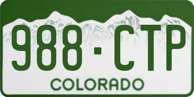 CO license plate 988CTP