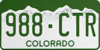 CO license plate 988CTR