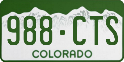 CO license plate 988CTS