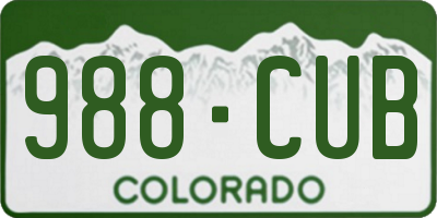 CO license plate 988CUB