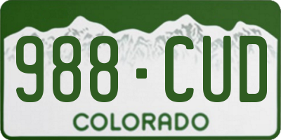 CO license plate 988CUD