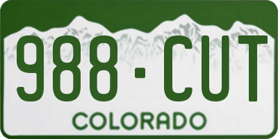 CO license plate 988CUT
