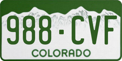 CO license plate 988CVF
