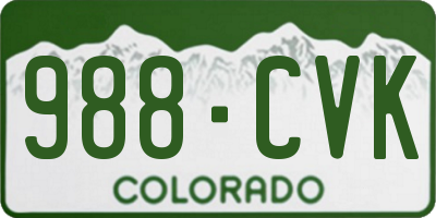 CO license plate 988CVK