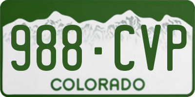 CO license plate 988CVP