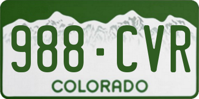 CO license plate 988CVR