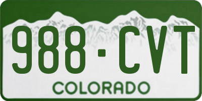 CO license plate 988CVT