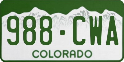 CO license plate 988CWA